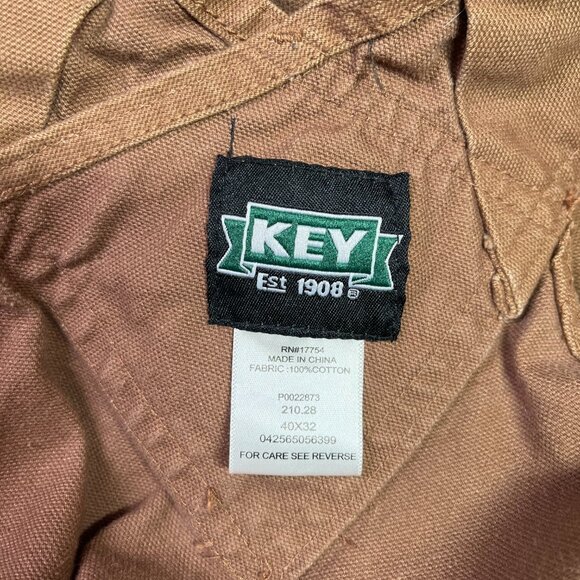 Key Size 40 Brown Cotton Overalls Carpenter *30.5" Inseam - Picture 2 of 16